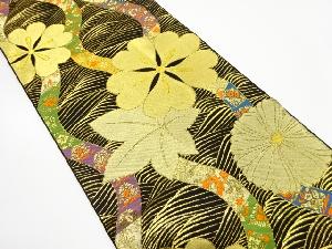 アンティーク 立涌に楓・花模様織り出し袋帯(材料)